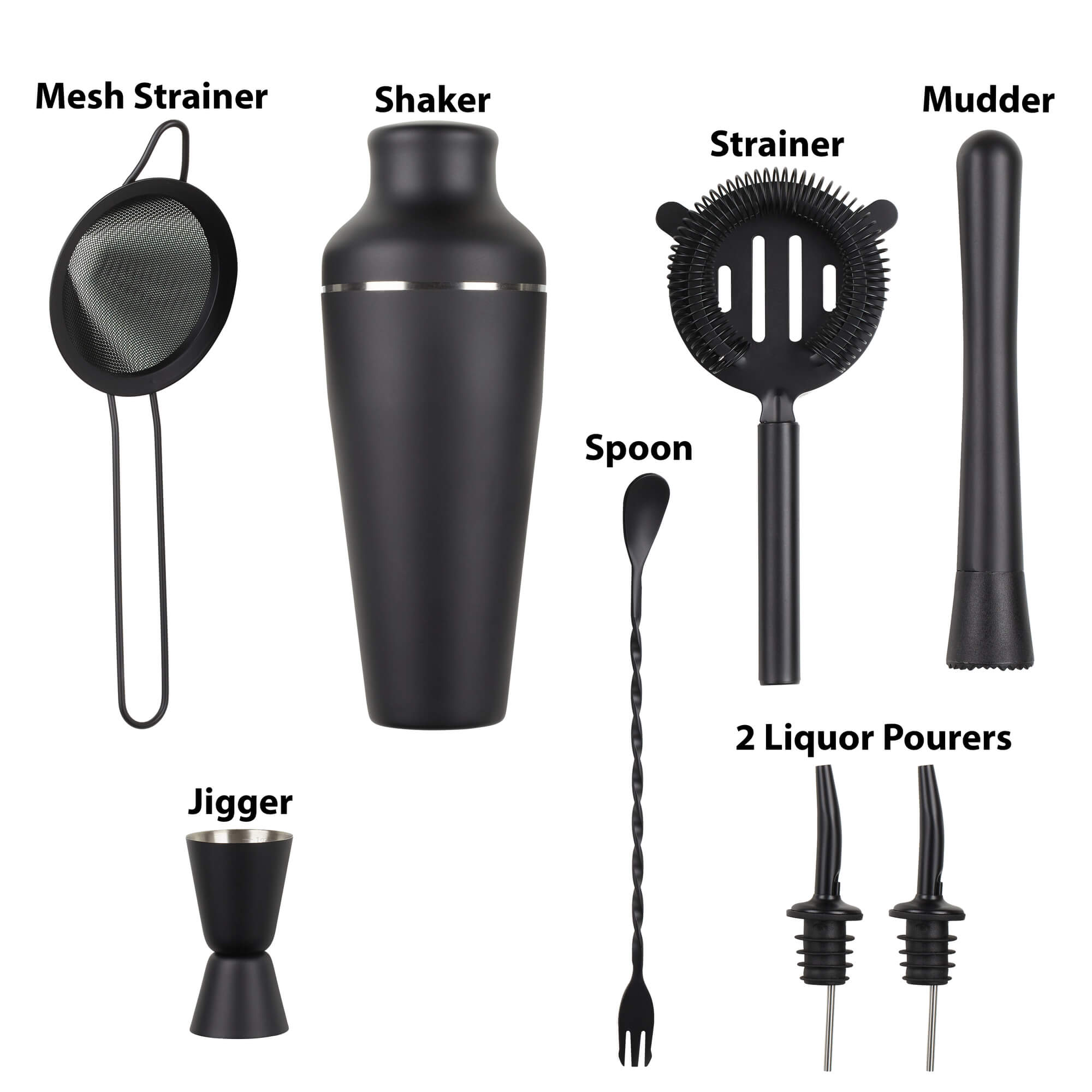 8-Piece Cocktail Shaker Set with Stand For the Bar Lemonsoda