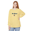 Butter yellow long-sleeve crewneck T-shirt with "One Dead" bear graphic