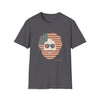 Dark heather gray crewneck T-shirt with patriotic bearded skull graphic, "Life is dead"