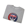 Light gray crewneck sweatshirt featuring St. Louis logo skull graphic on chest