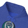 Blue hooded sweatshirt with Seattle Mariners Stealie graphic on the chest