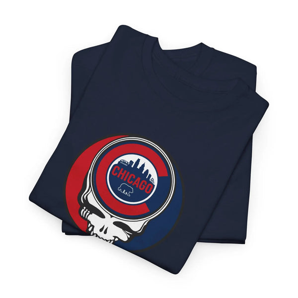 Navy Chicago Stealie skull T-shirt set, crew neck, short sleeves