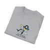 Sport grey crew-neck T-shirt with cartoon “NOT WORKING FROM ANYWHERE” graphic on chest