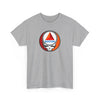 Sport grey T-shirt with circular Boston skull graphic at chest