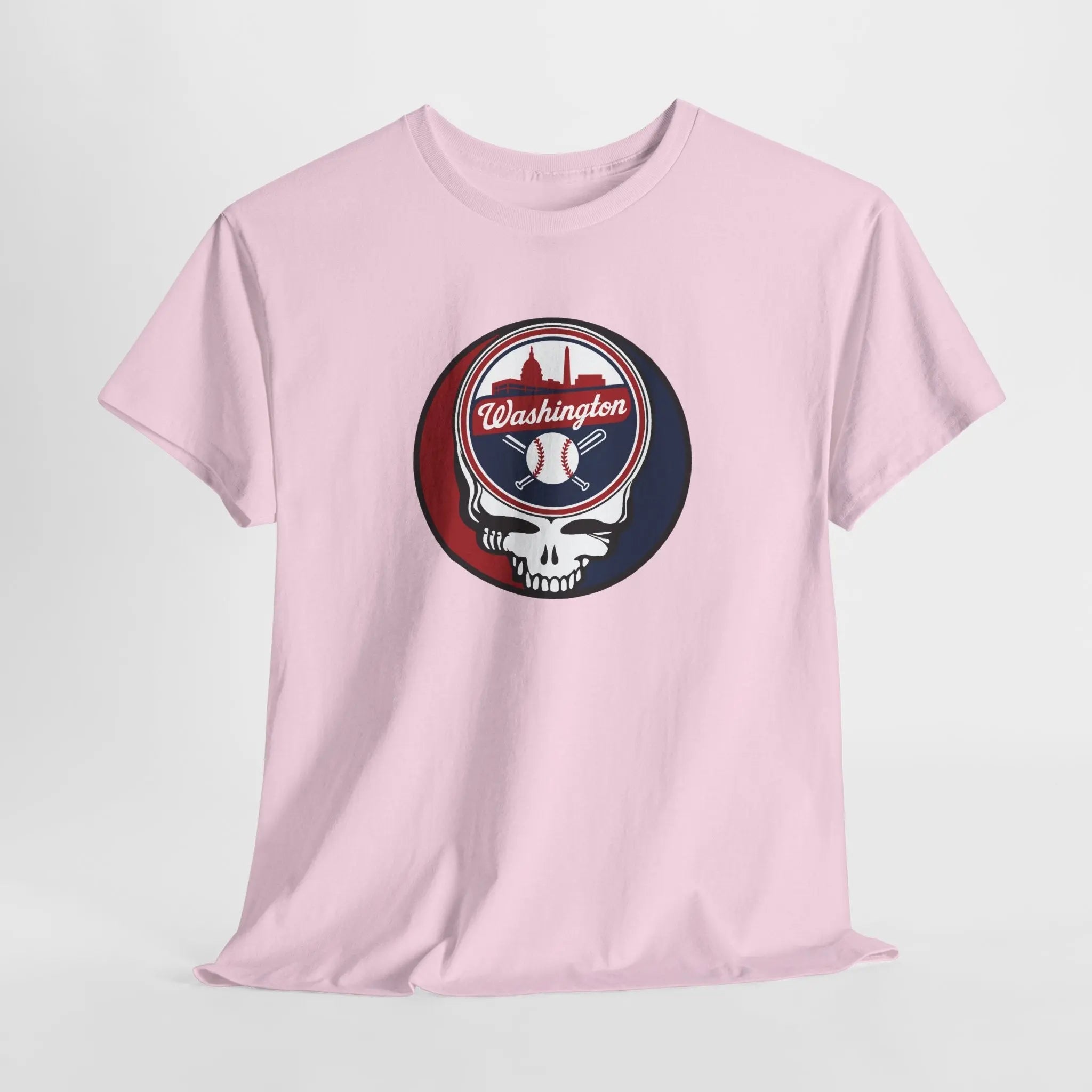 Men's light pink T-shirt with Washington Stealie graphic on the chest