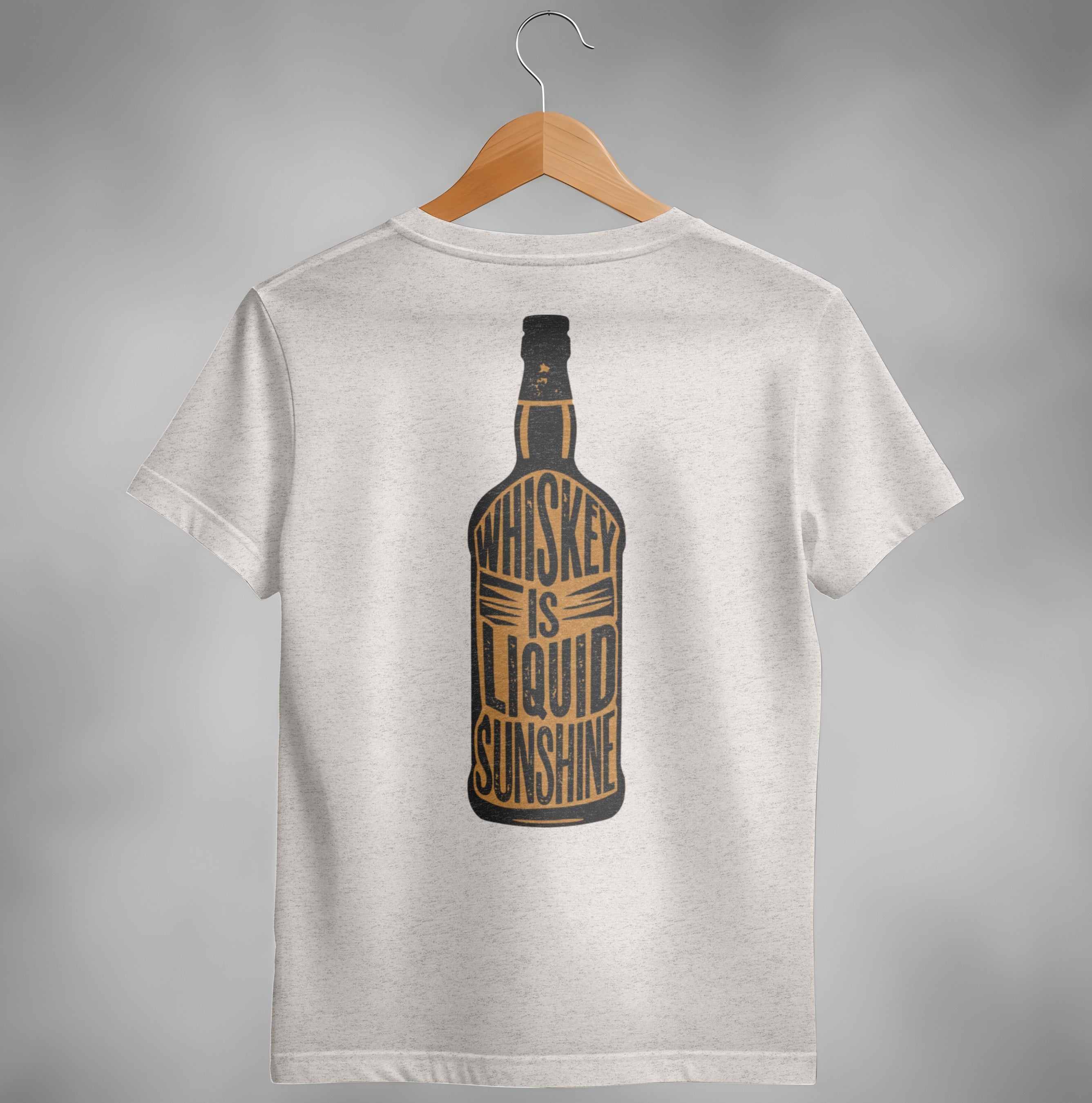 Whiskey Is Liquid Sunshine Bottle Design Graphic T-Shirt