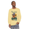 Yellow long-sleeve T-shirt with Ski Maine graphic front