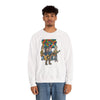 White crewneck sweatshirt with Grateful Dead band graphic on the chest