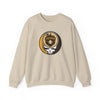 Sand crewneck sweatshirt with round neckline and San Diego skull chest graphic