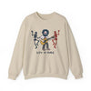 Sand crewneck sweatshirt with band graphic and “Life is dead.” text