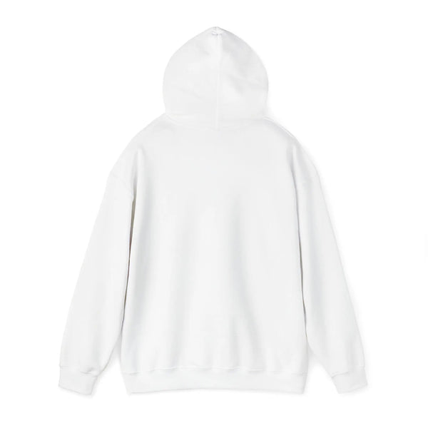 White bear hoodie with front kangaroo pocket and drawstring hood