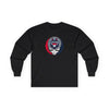 Black Cleveland Guardians long-sleeve T-shirt with round Stealie skull chest logo print