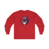 Red long sleeve T-shirt with Chicago skull logo print