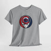 Sport gray Chicago Stealie skull graphic T-shirt, crew neck, short sleeves