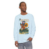 Light blue long-sleeve graphic T-shirt with front New Mexico rider print