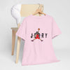 Cotton T-shirt in light pink with front graphic print and short sleeves
