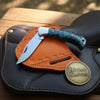 Teal Resin Lockback Pocket Knife with Carbon Steel Blade