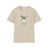 Sand graphic T-shirt with cartoon tennis player front print