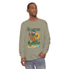 Olive long-sleeve T-shirt with chest graphic print