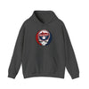 Charcoal Washington Nationals hoodie with front circular team logo and skull graphic