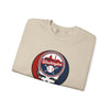 Cream crewneck sweatshirt with Washington logo skull graphic print on the chest