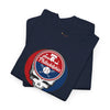 Navy T-shirt set with round Philadelphia logo skull graphic on the chest