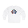 Toronto Blue Jays white long-sleeve T-shirt with circular Stealie logo