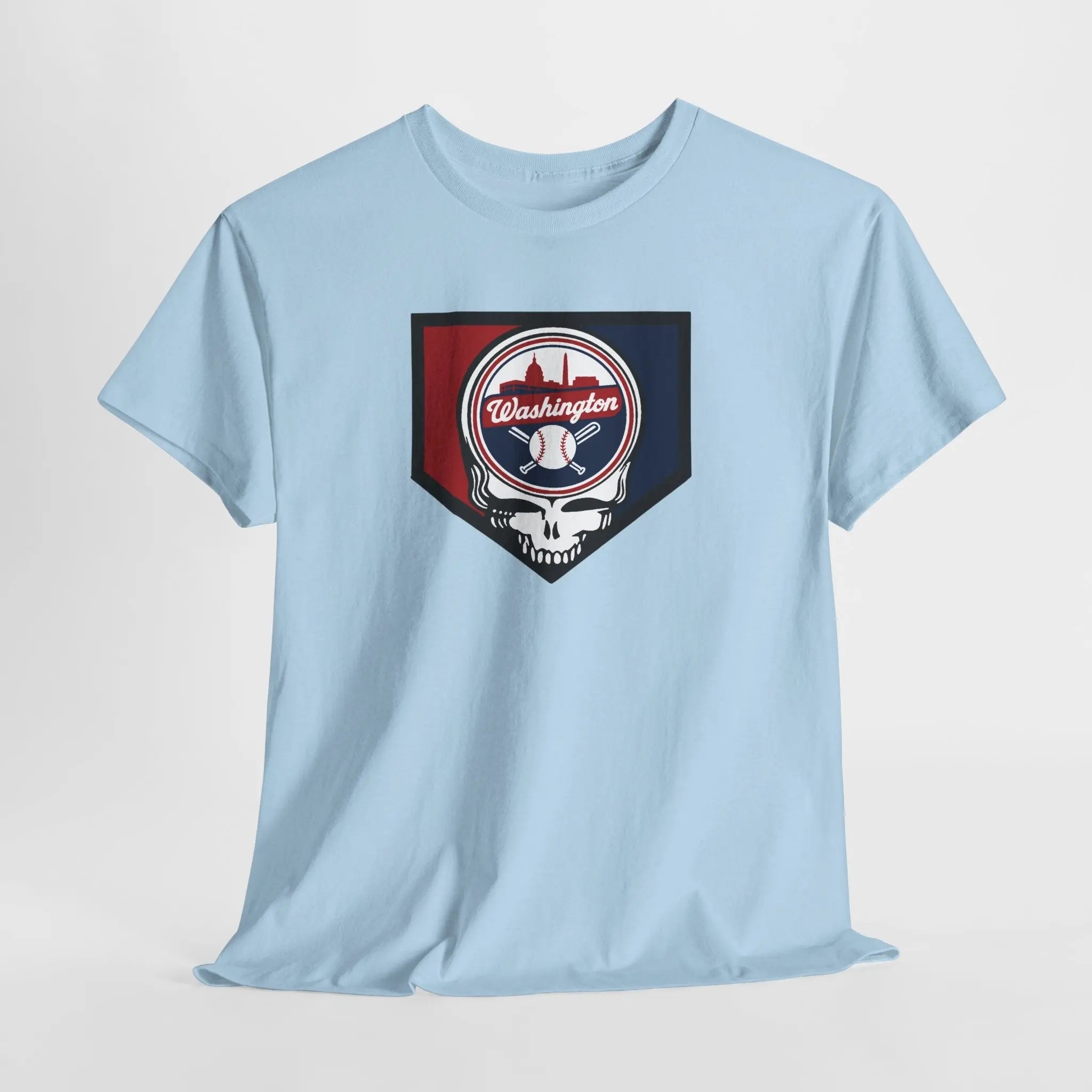 Light blue short-sleeve T-shirt with Washington team crest graphic on the chest