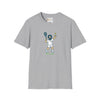 Sport grey men's graphic T-shirt with cartoon 'Life is dead.' print