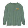 Green long-sleeve T-shirt, front with small chest logo