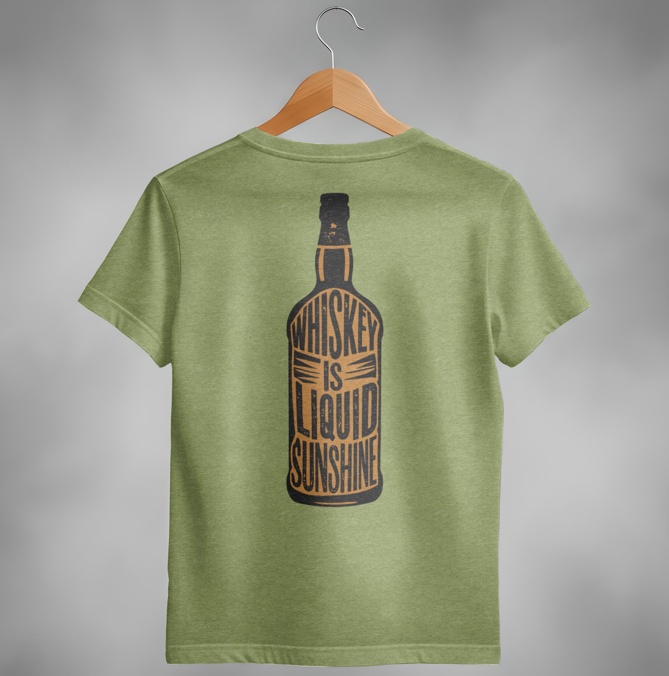 Whiskey Is Liquid Sunshine Bottle Design Graphic T-Shirt