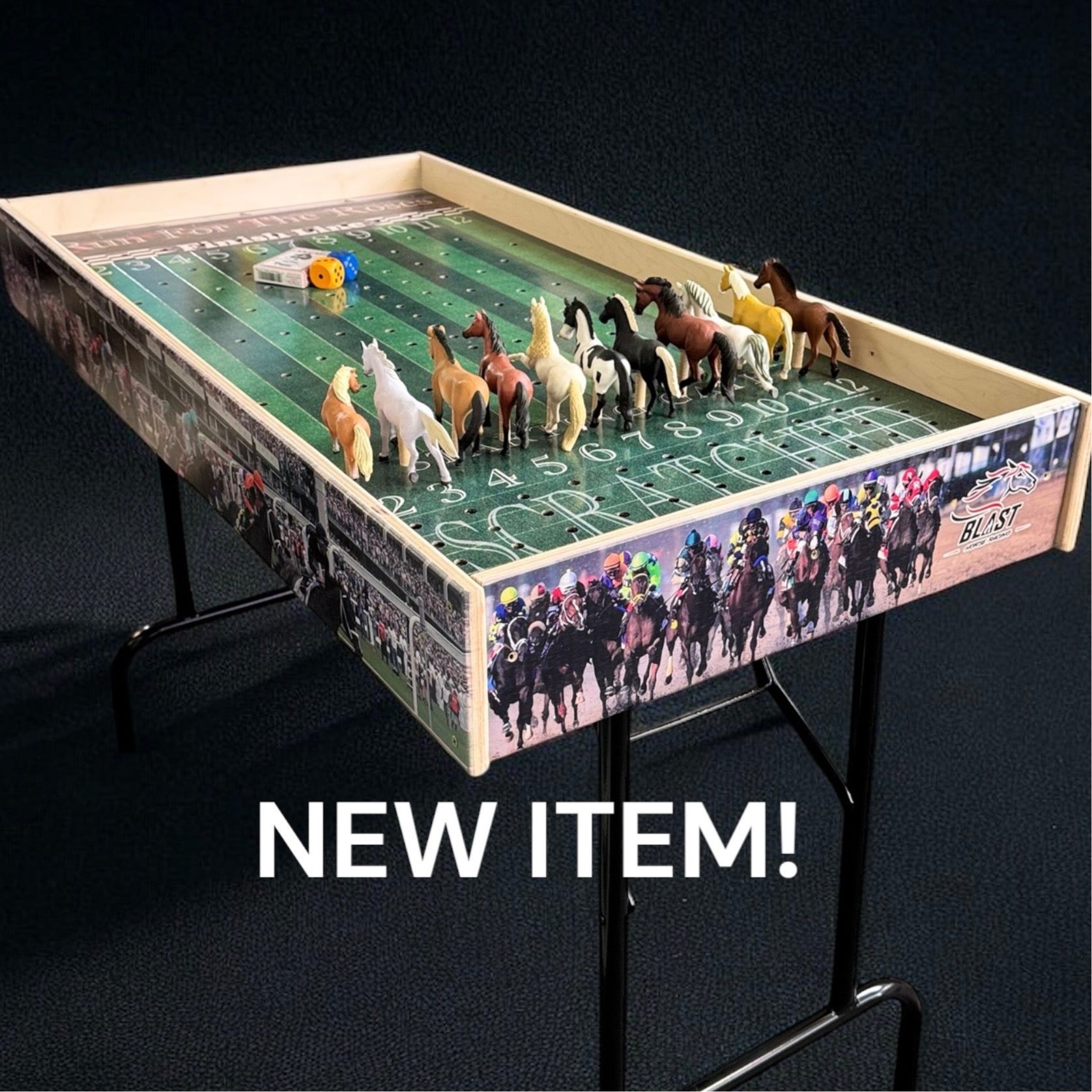 Jumbo Horse Game Turf Theme with Printed Rails