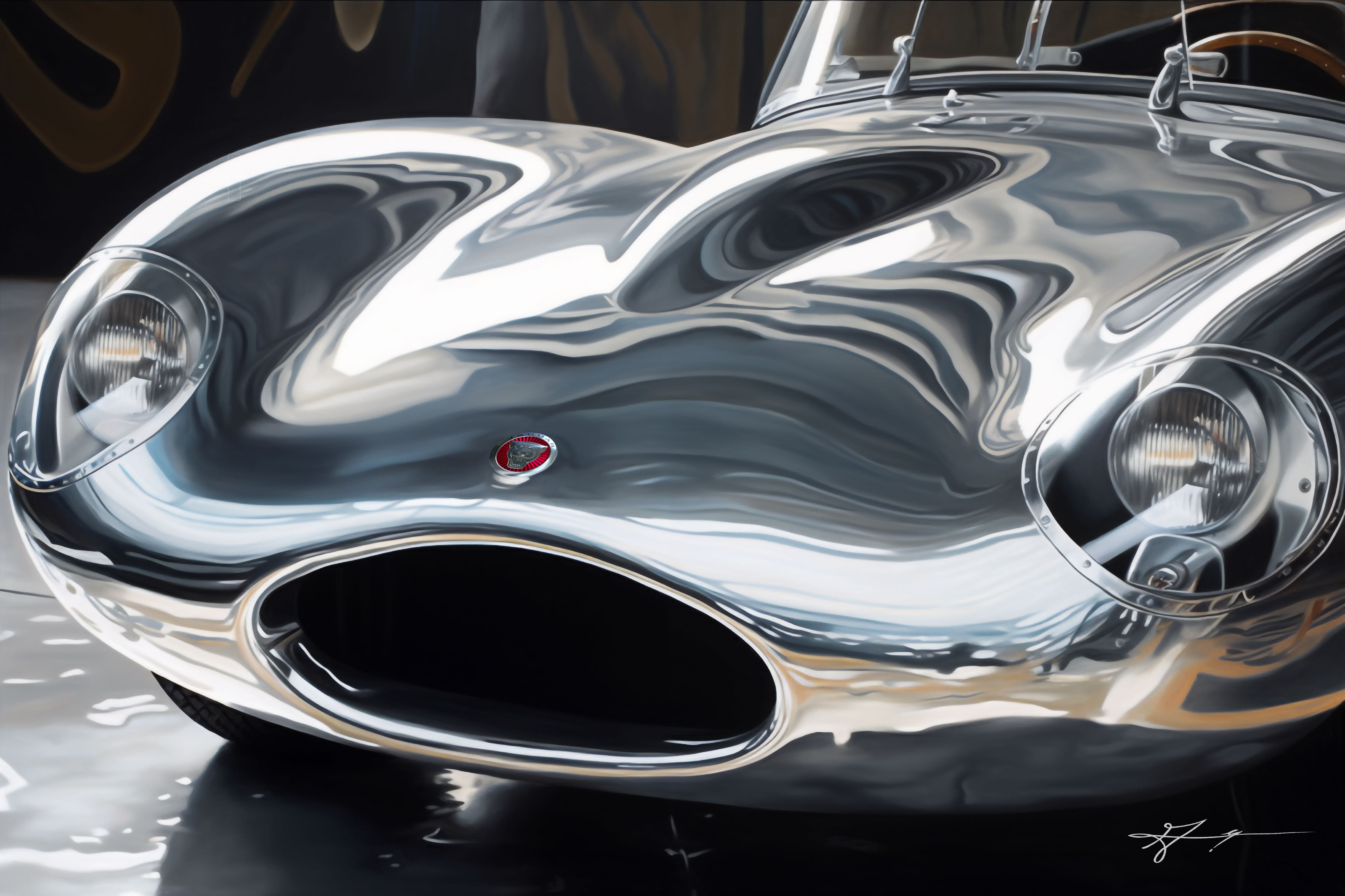 Jaguar D-Type - Gallery Wrapped Canvas For the Man Cave GJG Studios