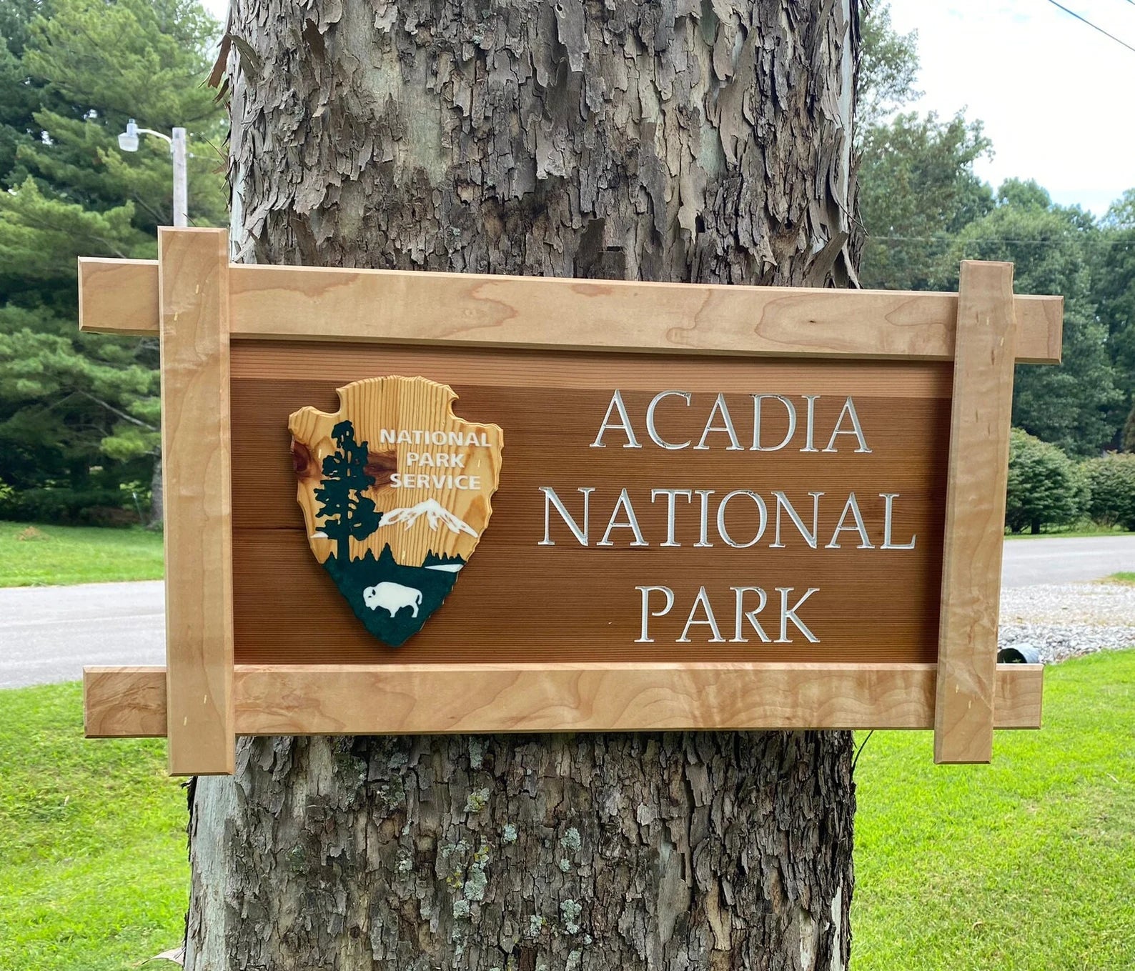 Acadia National Park – Wood Replica Entrance Sign For the Outdoorsman Tiny Wooden Signs