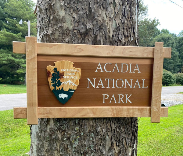 Acadia National Park – Wood Replica Entrance Sign For the Outdoorsman Tiny Wooden Signs