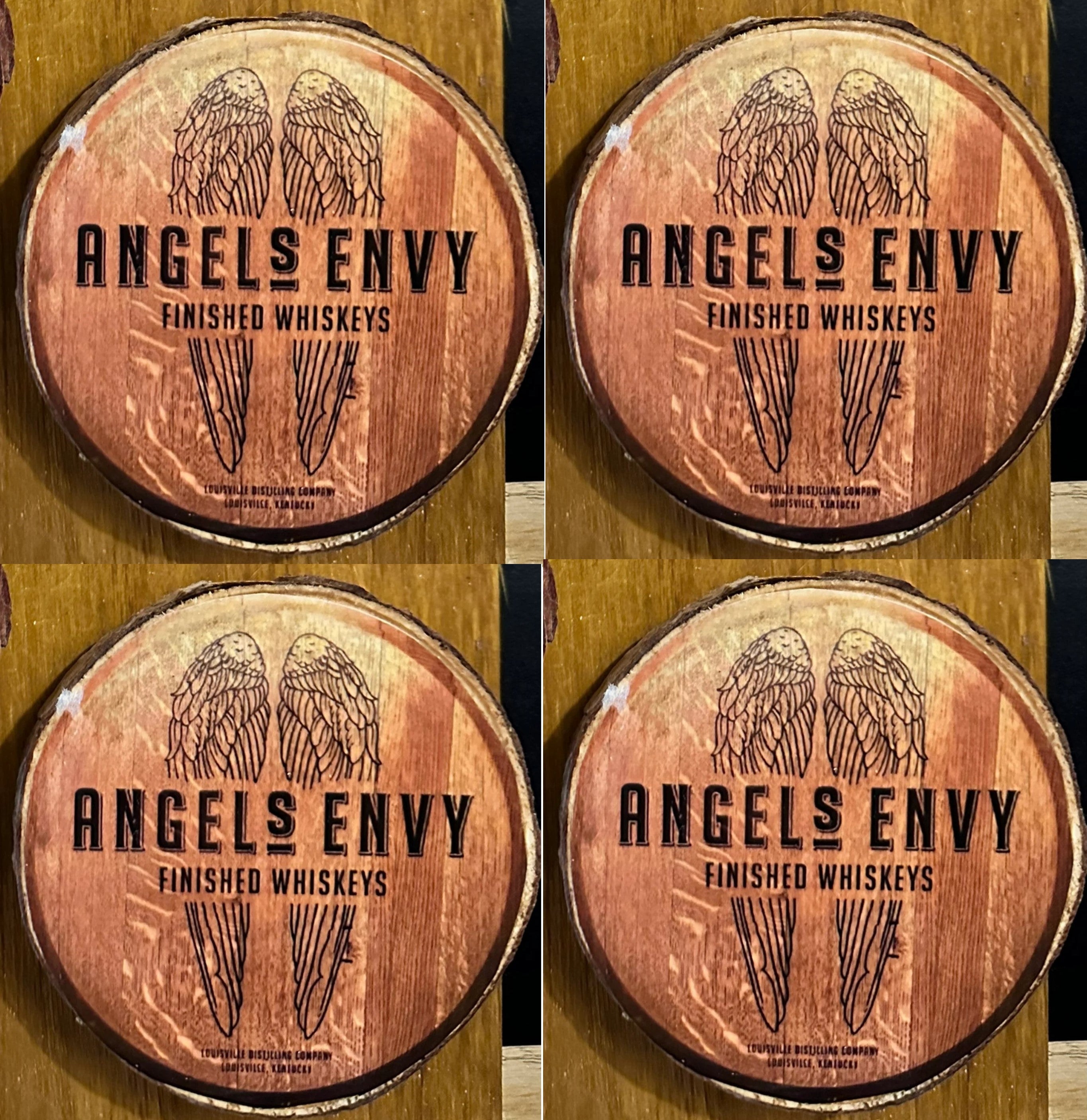 Angel's Envy Bourbon – Wood Coaster Set of 4 For the Bar Purposeful2022
