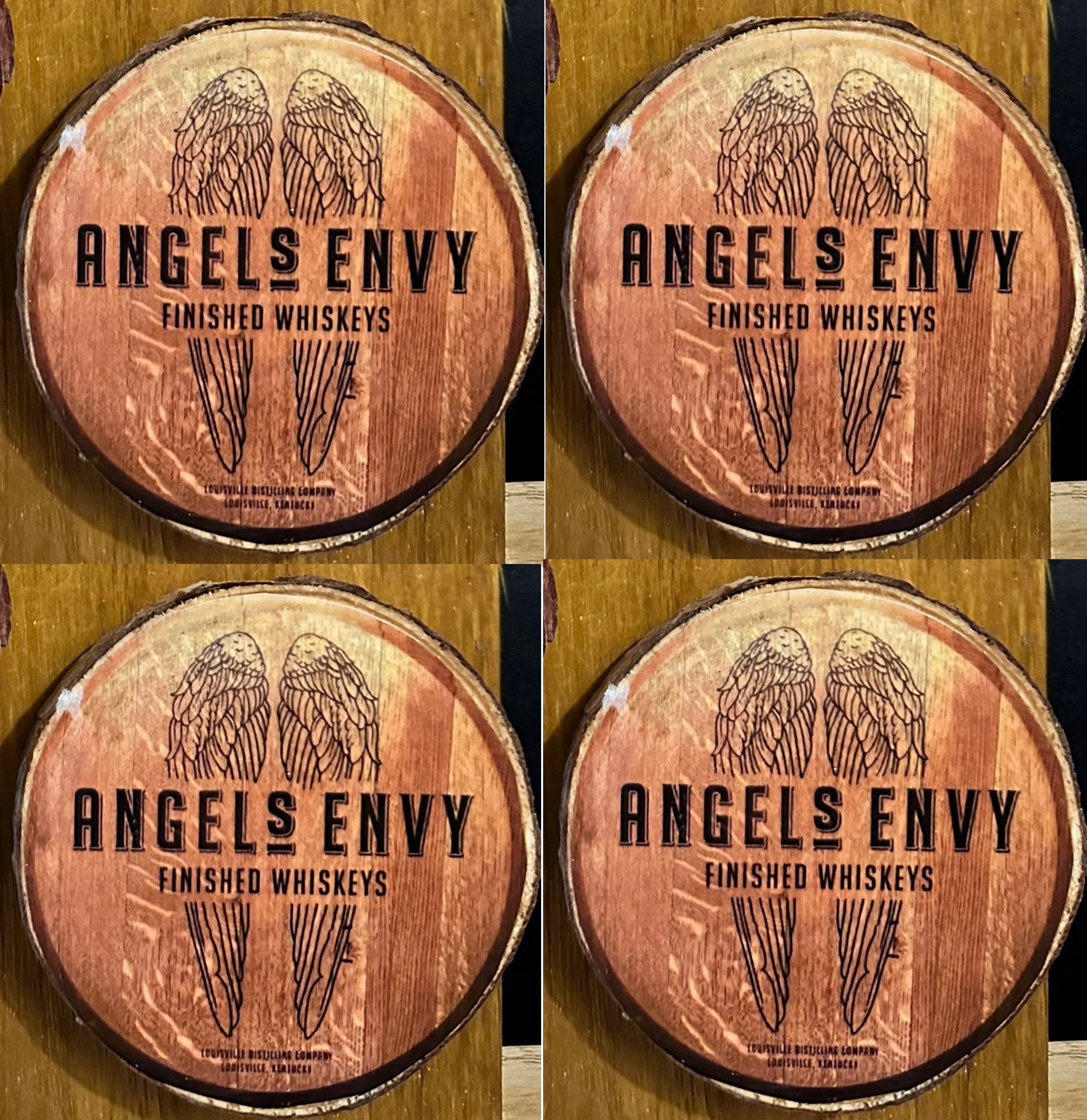 Angel's Envy Bourbon – Wood Coaster Set of 4