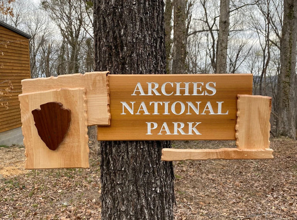 Arches National Park – Wood Replica Entrance Sign For the Outdoorsman Tiny Wooden Signs