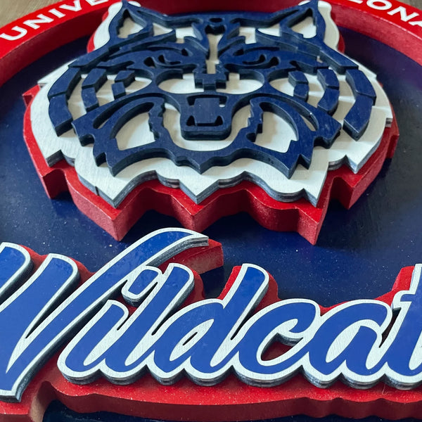 University of Arizona Wildcats - Layered Wood Sign For the Sports Lover Arizona Copper Beard
