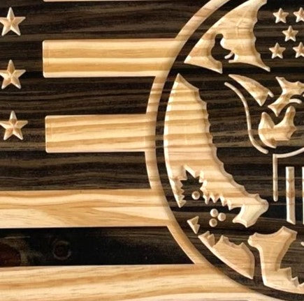 American Flag with US Army Logo - Handcrafted Wood For the Man Cave McCurdy Woodworking