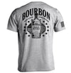 Sport grey back graphic T-shirt with bottle and stars emblem, short sleeves