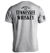 Heather grey short-sleeve T-shirt with Tennessee Whiskey graphic on back