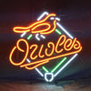 Baltimore Orioles neon sign light with orange and white 'Orioles' cursive lettering