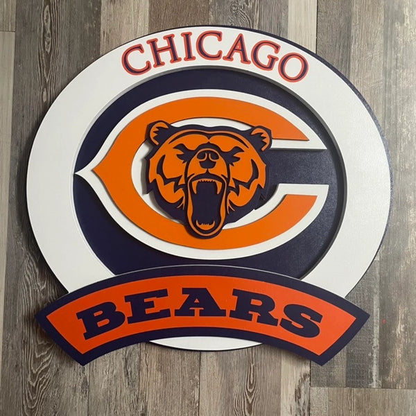 Chicago Bears - Layered Wood Sign For the Sports Lover Arizona Copper Beard