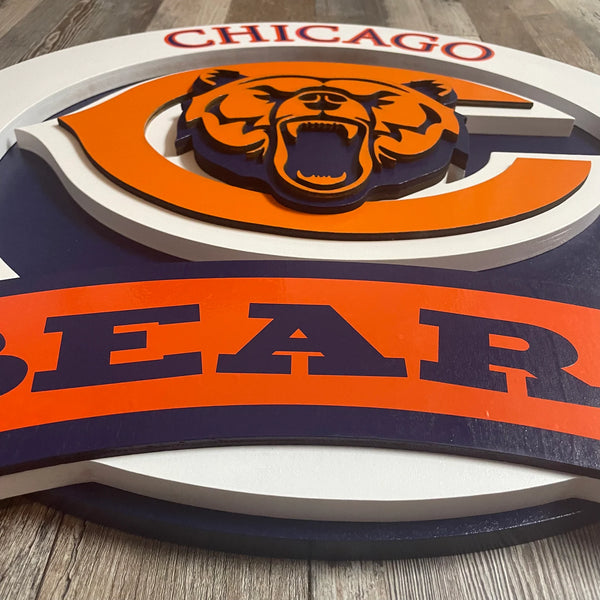 Chicago Bears - Layered Wood Sign For the Sports Lover Arizona Copper Beard