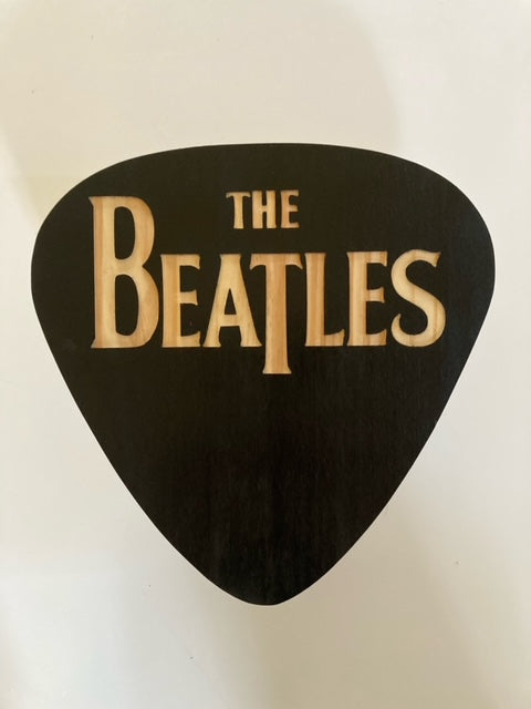 Classic Rock Guitar Pick – 10.5 Inch Wood Wall Sign For the Music Lover Revolution Designs