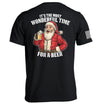 Black crew T-shirt, Santa holding a beer with back text "WONDERFUL TIME FOR A BEER"