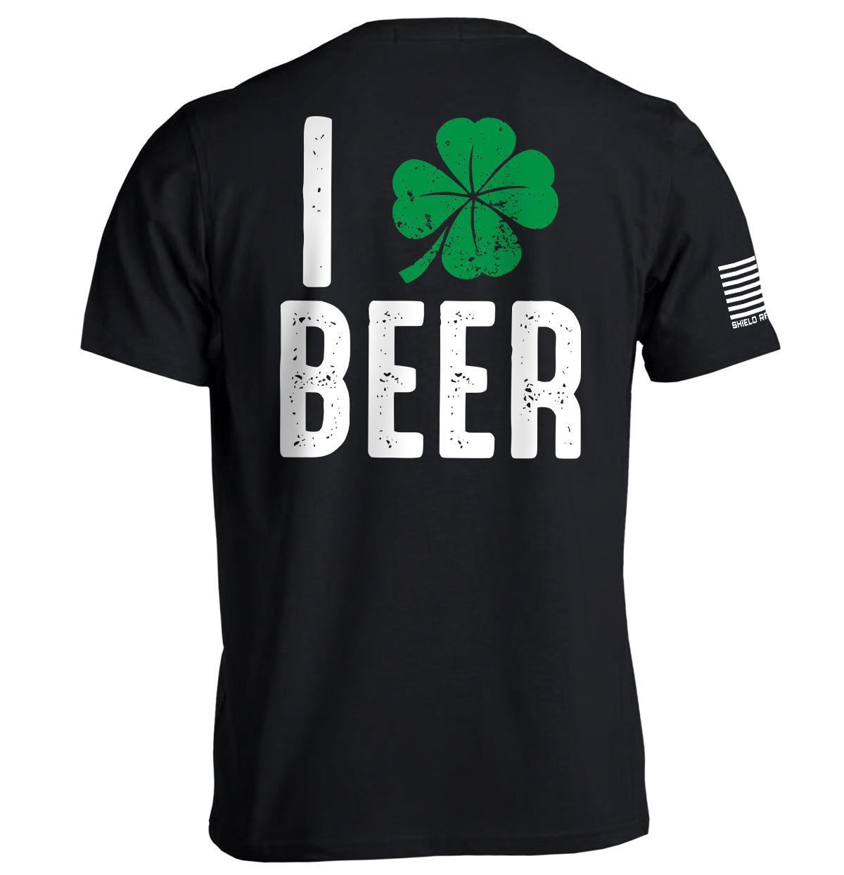 Black short-sleeve T-shirt with large 