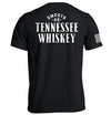 Black short-sleeve T-shirt with Tennessee Whiskey graphic on the back