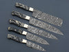 Damascus Steel Chef Knife Set of 5 – Black Pattern Handles For the Chef Orklo Knives